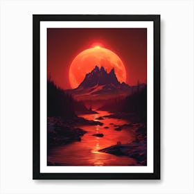 Red Moon In The Sky 4 Art Print