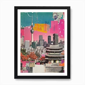 Seoul   Retro Collage Style 3 Art Print