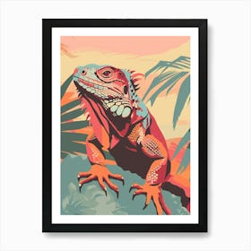 Rhinoceros Iguana Abstract Modern Illustration 1 Art Print