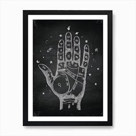 Tarot Card Hand Drawn On Chalkboard - Astrology poster Art Print