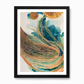 Sea Nettle Vintage Graphic Watercolour Art Print