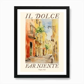 Il Dolce Far Niente Foggia, Italy Watercolour Streets 3 Poster Art Print