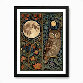 William Morris Owl And Moon Art Print