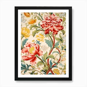 William Morris-inspired pattern blooms with elegance Art Print