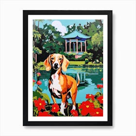 A Painting Of A Dog In Shanghai Botanical Garden, China In The Style Of Pop Art 02 Art Print