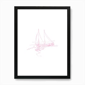 Pink Sailboat Art Print