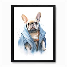 French Bulldog Dog As A Jedi 1 Art Print