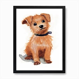 A Puppy Watercolour Childrens Drawing 4watercolour Art Print