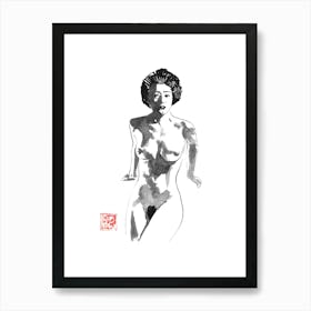 Naked Geisha Art Print