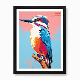 Andy Warhol Style Bird Kingfisher 1 Art Print