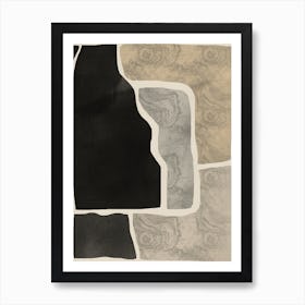Black Abstract Mosaic Composition Art Print