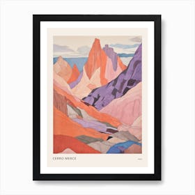 Cerro Merce Peru 3 Colourful Mountain Illustration Poster Art Print