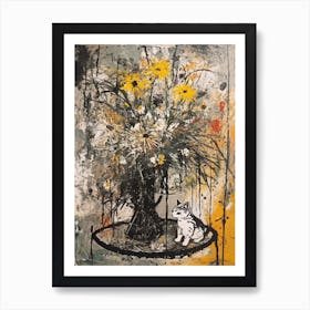 Queen With A Cat 4 Abstract Expressionism  Art Print