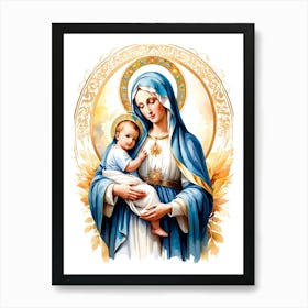 Mother Mary with Baby Jesus Painting #4 Art Print