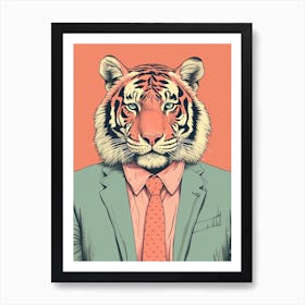 Tiger Illustrations Wearing A Business Suite 4 Art Print