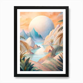 Landscape With Palm Trees Art Print