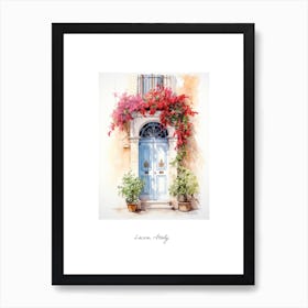 Lecce, Italy   Mediterranean Doors Watercolour Painting 3 Poster Art Print