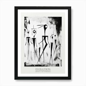 Evolution Abstract Black And White 3 Poster Art Print