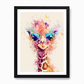 Giraffe With Sunglasses Art Print