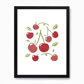 Cherry Fruit Colourful Food Kitchen Art Nursery Wall Art Print