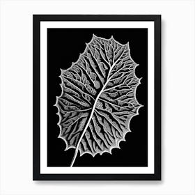 Mulberry Leaf Linocut 2 Art Print