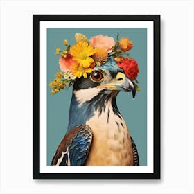 Bird With A Flower Crown Eurasian Sparrowhawk 1 Art Print
