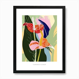 Colourful Flower Illustration Poster Flamingo Flower 3 Art Print