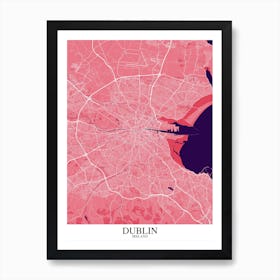 Dublin Pink Purple Map Art Print