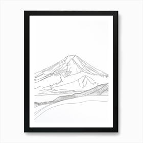 Mount Fuji Japan Line Drawing 6 Art Print