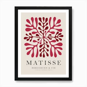 Matisse Burgundy Red Floral Art Art Print