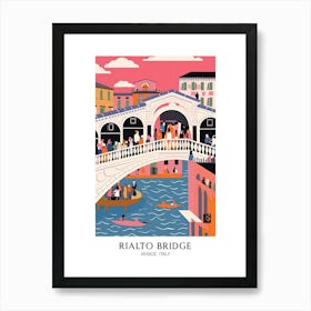 Rialto Bridge, Venice Italy Colourful 4 Travel Poster Art Print
