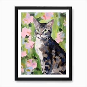 A American Shorthair Cat Painting, Impressionist Painting 3 Art Print