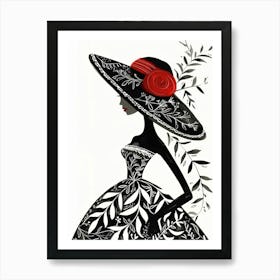 Mexican Woman In Hat Art Print