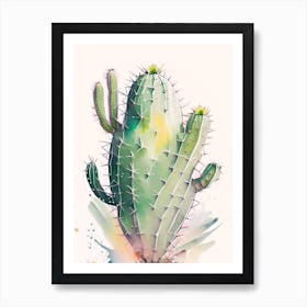 Nopal Cactus Storybook Watercolours 1 Art Print