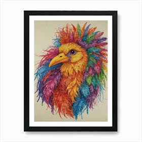 Colorful Cock Art Print