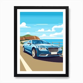 A Chrysler 300 In Causeway Coastal Route Illustration 3 Art Print