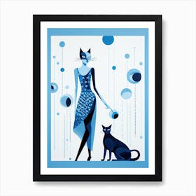 Blue Cat 11 Art Print