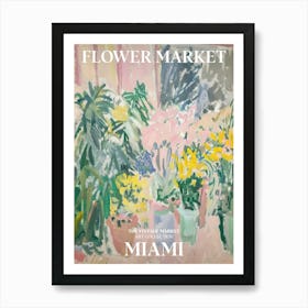 Vintage Flower Market Painting Miami 4 Art Print