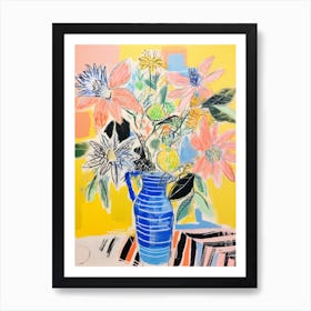 Flower Painting Fauvist Style Passionflower 3 Art Print