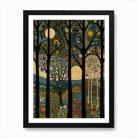 William Morris Moonlight In The Woods 5 Art Print