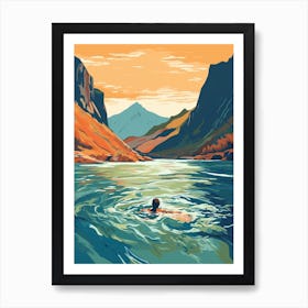 Wild Swimming At Wastwater Cumbria 2 Art Print