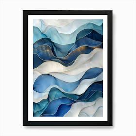 Blue Waves 6 Art Print