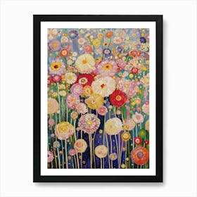 Gustav Klimt Print Flower Garden Painting Klimt Exhibition Poster Painting Wildflowers Full Art Print