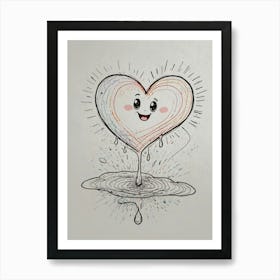 Heart Dripping Water Art Print