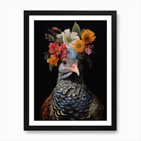 Bird With A Flower Crown Grouse 4 Art Print