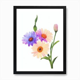 Gerberas Watercolour Flower Art Print