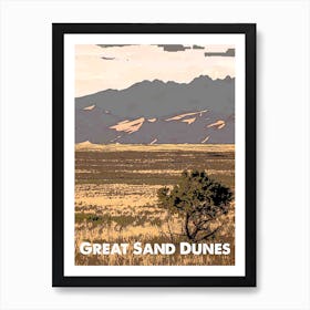 Great Sand Dunes, National Park, Nature, USA, Wall Print, Art Print
