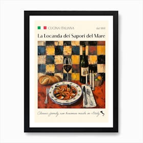 La Locanda Dei Sapori Del Mare Trattoria Italian Poster Food Kitchen Art Print