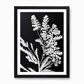 Yarrow Leaf Linocut 4 Poster