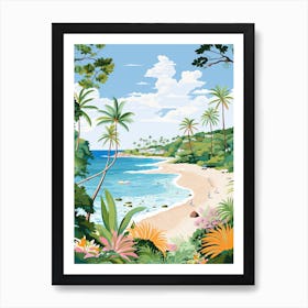 Carlisle Bay Beach, Barbados, Matisse And Rousseau Style 1 Art Print